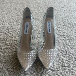 Steve Madden Silver Rhinestone Heels